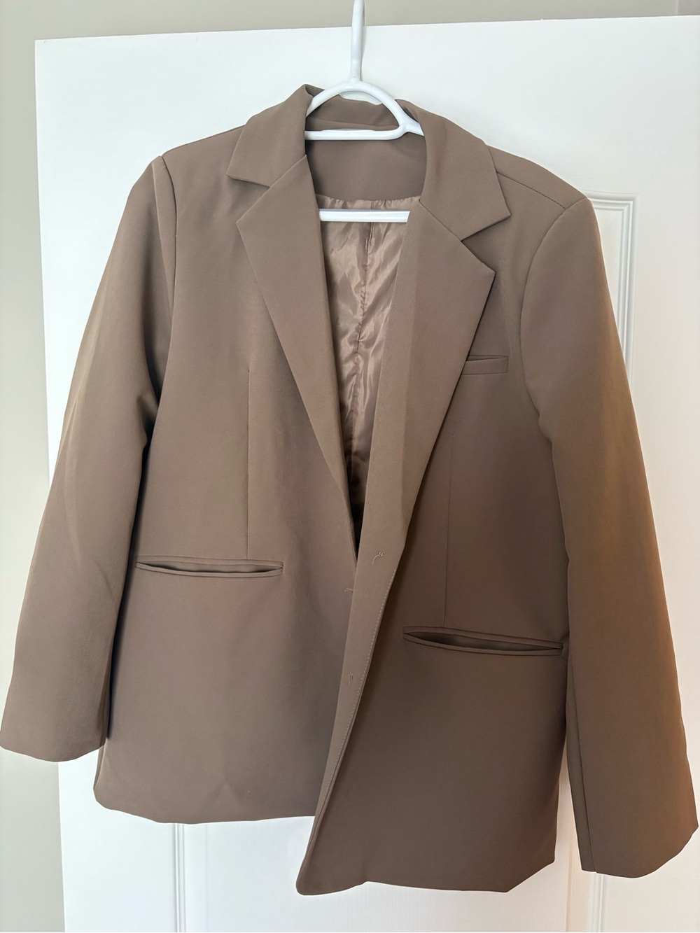 Classic Tailored Oversized Women's Blazer Jacket - Brown